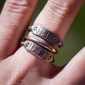 WEALTH - Viking rune ring, bronze