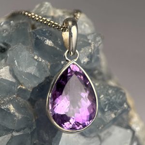 LYRA, silver pendant, amethyst Ag 925/1000 XL stone