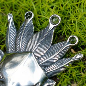 FIREBIRD WITH MOLDAVITE, SILVER PENDANT AG 925 12G - PENDANTS{% if kategorie.adresa_nazvy[0] != zbozi.kategorie.nazev %} - SILVER JEWELLERY{% endif %}