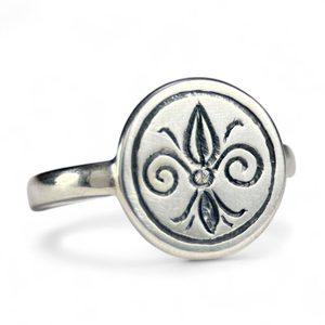 Fleur de Lis, medieval ring, XIII. century, silver 925/1000