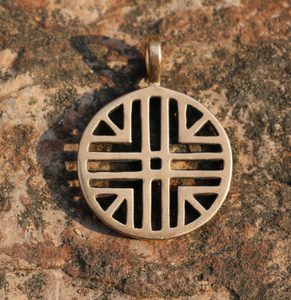 SUN SYMBOL VI, bronze pendant