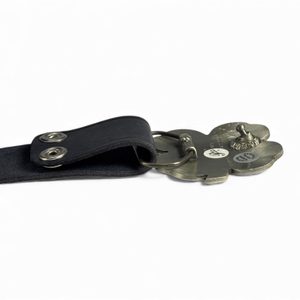 LEATHER BELT with buckle change system, black