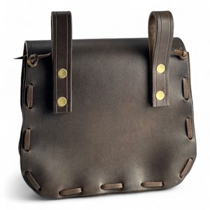 LEATHER HISTORICAL BELT BAG, antler, brown