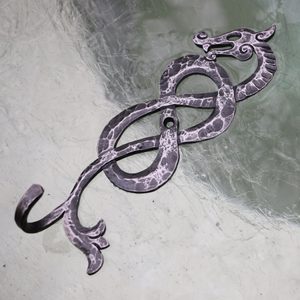 VIKING DRAGON, forged hook / key hook - left