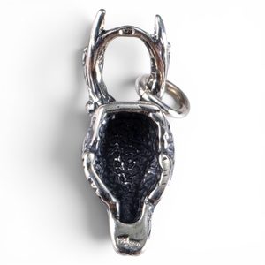 Crâne de chevreuil, pendentif en argent Ag 925