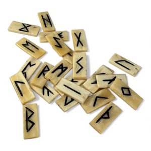 FUTHARK, runes de corne dans un sac en cuir