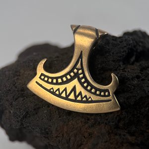 PERUN'S BEARDED AXE, bronze pendant