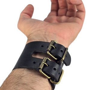 BOHEMIA, leather bracelet with Czech lion, black