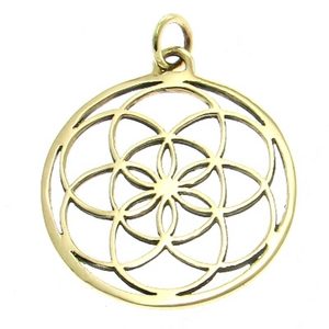 Fleur de la vie, pendentif en bronze