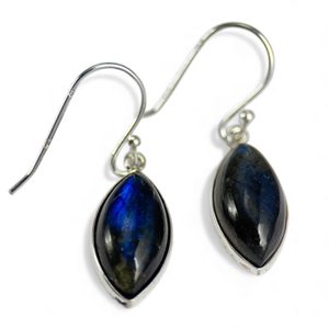 CLEOPATRA, silver earrings, labradorite, Ag 925/1000