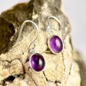 VIORA, silver earrings, amethyst, Ag 925/1000