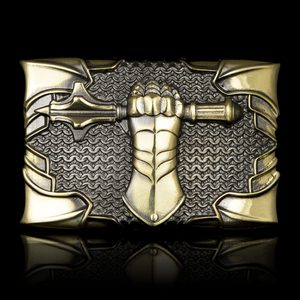 STEEL FIST, belt buckle, brass