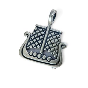 VIKING SHIP, silver pendant
