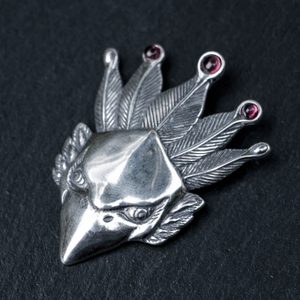 FEUERVOGEL, Silberanhänger mit Granaten, Ag 925 12g