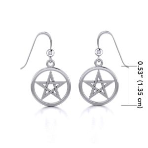 SILVER PENTACLE EARRINGS