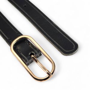 Women's leather belt, black