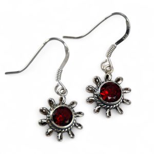 VALENTINA, silver earrings, garnet, Ag 925/1000