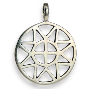 SUN and CROSS, small, silver pendant