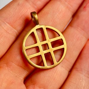 DOUBLE CROSS, bronze pendant