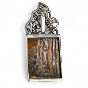 FLAMEA, jasper, silver pendant, Ag 925/1000