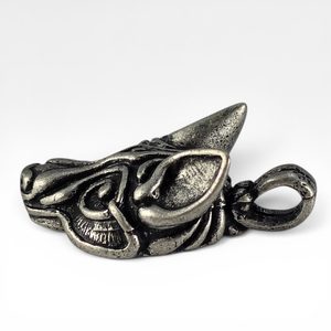 Fenrir Wolf, Viking art style, silver plated amulet