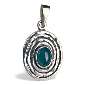AQUARIUS, sterling silver pendant, blue chalcedony