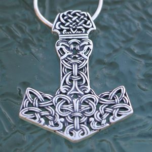 MJÖLNIR - Collier, bolo en cuir, argent, 16g