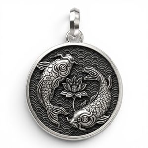 Anhänger japanischer Koi Karpfen, Silber 925, 15g