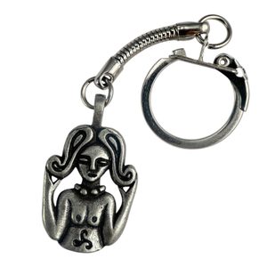 Keltische Göttin Schlüsselanhänger, Zink antik silber