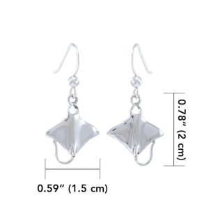 Manta Ray Silver Earrings
