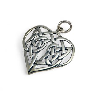 Coeur celtique, pendentif, argent