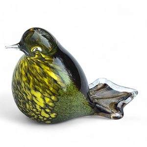 Glasvogel, tschechisches Glas, braun