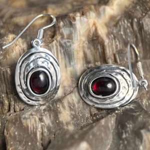 AGARA, Ohrringe, Silber 925, Granat