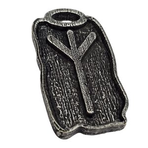 ALGIZ - amulette runique zinc argent antique