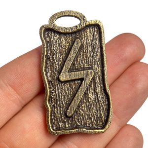 SOWULO - rune pendant, zinc, ant. brass