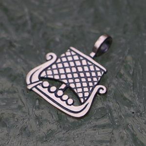 VIKING SHIP, silver pendant