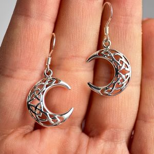 Celtic moon, silver earrings 925/1000