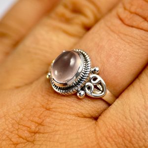 STROMBOLI, ring, rose quartz, silver 925/1000
