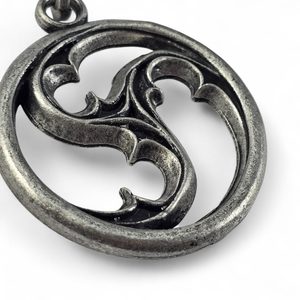 Gothic Triskelion - cathedral window, pendant, zinc