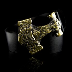Thor's hammer, belt buckle, brass