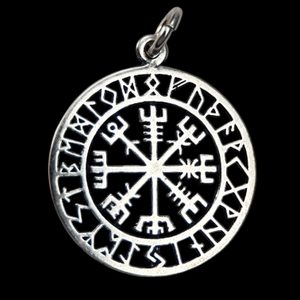 VEGVISIR, Icelandic Rune small Pendant, silver