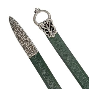 BORRE Viking belt decorated, green, antique silver