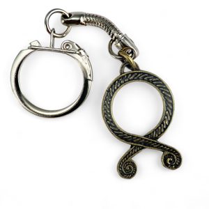 Troll cross keychain, zinc old brass