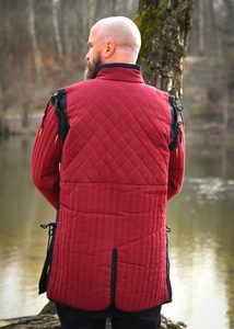 Gambeson with detachable sleeves, burgundy red - black