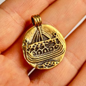 VIKING SHIP, pendant, bronze