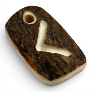 KAUNAN, pendentif rune en bois de cerf