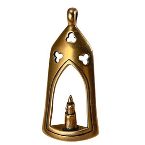 Lanterne Médiévale - Lumière pour l'Âme, pendentif en bronze