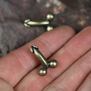 FASCINUS, Roman phallic pendant, zinc, antique brass
