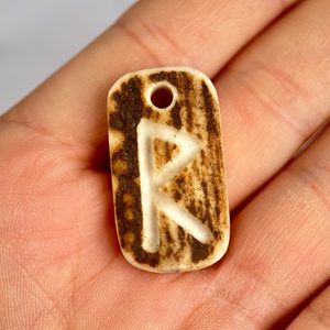 RAIDO, pendentif rune en bois de cerf