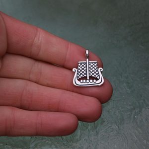 VIKING SHIP, silver pendant